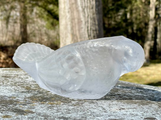Frosted Glass Dove Bowl