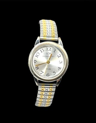 V/P Viewpoint Designer Stretchy Gold And Silver Color Watch