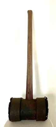Bridgeport History! Huge Antique Wooden Hammer Used To Drive In  Tent Spikes At Pleasure Beach!