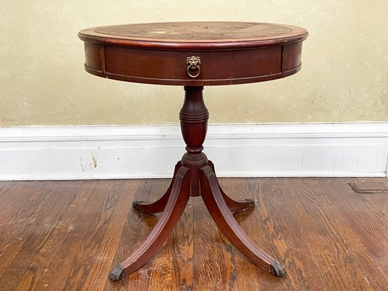 A Vintage Mahogany Leather Top Library Table