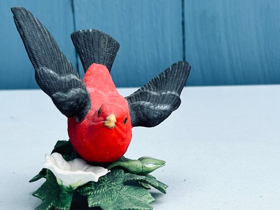 Lenox Fine Porcelain Hand Painted Bird -  Scarlet Tanager 1992