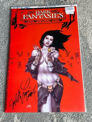 Rare Comic Book- DARK FANTASIES #1- TEST PRINT RUN VARIANT- Autographed By Artist Linsner