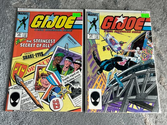 High Grade KEY Issues- G.I. Joe A Real American Hero Issues #26 And #27- Snake Eyes Origin Stories