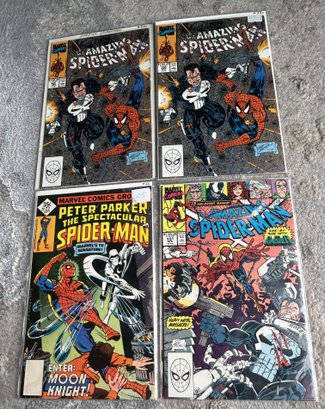 4 Bronze Age Spider-Man Comics- 2 #330, 331 And Spectacular Spiderman #22- Moon Knight!