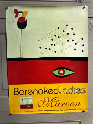 Bare Naked Ladies Promo Poster From 2000. Measures 18' X 24'. Ready For Framing, Hanging And Enjoying.