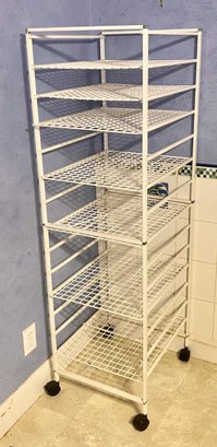Rolling Metal Rack With Shelves