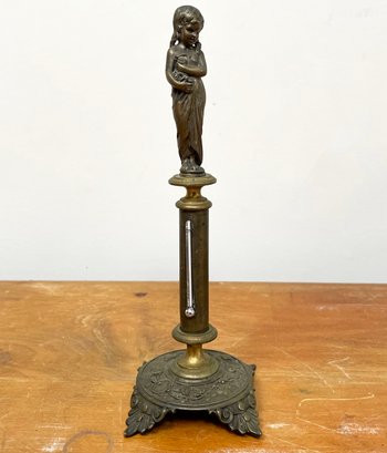 A 19th Century Cast Bronze Tabletop Thermometer