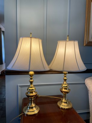 Pair Of Brass Table Lamps.  21' Tall