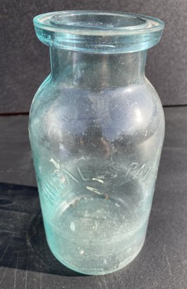 WHITALLS 1861 Patent Dated Fruit Canning Jar In Aqua Blue