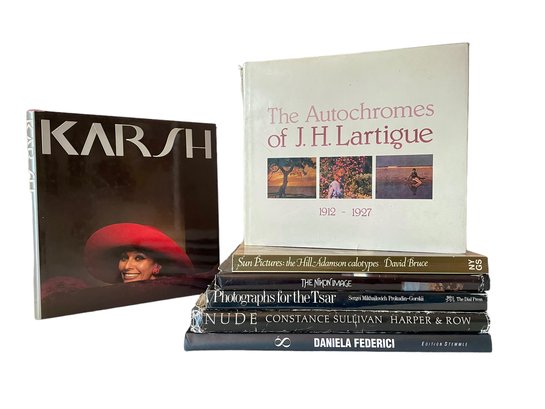 Grouping Of 7 Hardcover Photography/Photographer Art Books: Karsh, Laritgue, Federici & More
