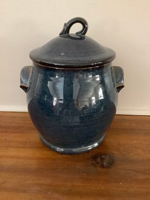 Blue Glazed Pottery Jar