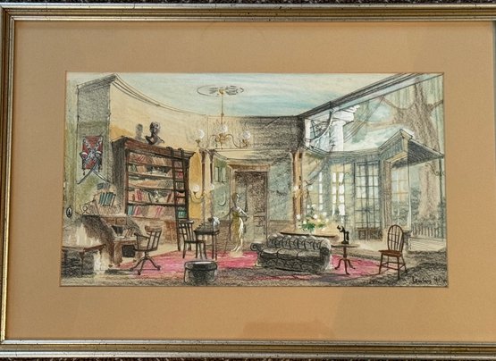 Signed Theatre Set Drawing