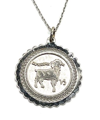 Vintage Italian Sterling Silver Chain With Mountain Goat Pendant