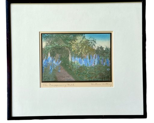 The Disappearing Walk Wallace Nutting  - Signed Hand-Colored Photograph