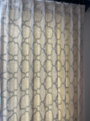 2 Pinched Pleat Lined Linen Blend Curtains