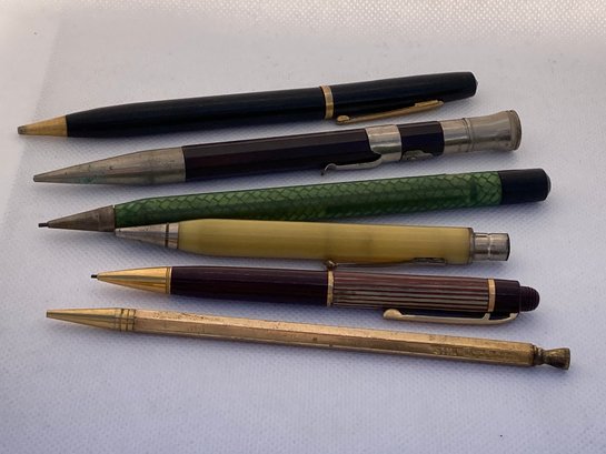 Early Vintage To Antique Pen Lot #5 Of 5- Several Early Mechanical Pencils As Well As Period Pens