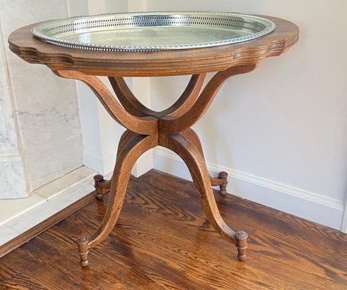 Fine 1972 Hickory Furniture Table With Platter