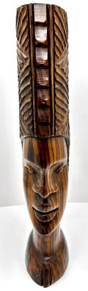 African Tropical Hardwood Carved Head
