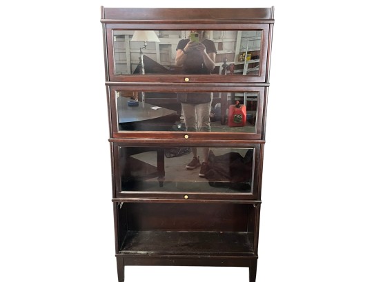 Hale Mahogany Four Stack Barrister Bookcase - Glass Drawer Fronts