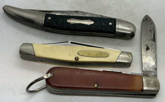 3 Vintage Pocket Knives- Camillus Limited Edition, Colonial