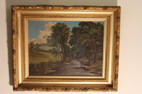 13 By 16 Framed Oil On Board Landscape Painting