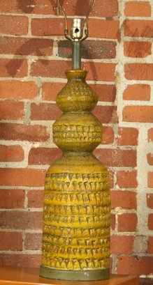 Monumental Mid Century Modern Italian Pottery Brutalist Lamp