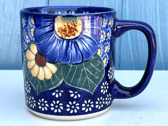 Handmade Polish Pottery Mug UNIKAT Signed