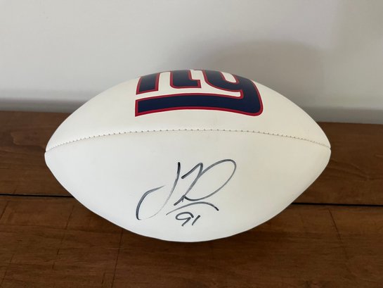 Authentic Justin Tuck Signed NY Giants Football