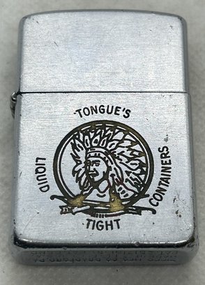 RARE Early Circa 1940s ZIPPO 5-barrel Advertising Lighter- 'Tongue's Tight Liquid Containers'