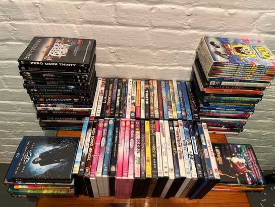 100 DVDs & Blu Ray Discs - All Your Favorites! Lots Of Kids Titles