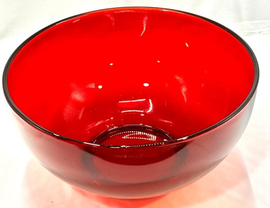 Vintage Royal Ruby Red Serving/punch Bowl By Anchor Hocking