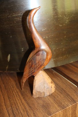 11in Wood Bird Sculpture