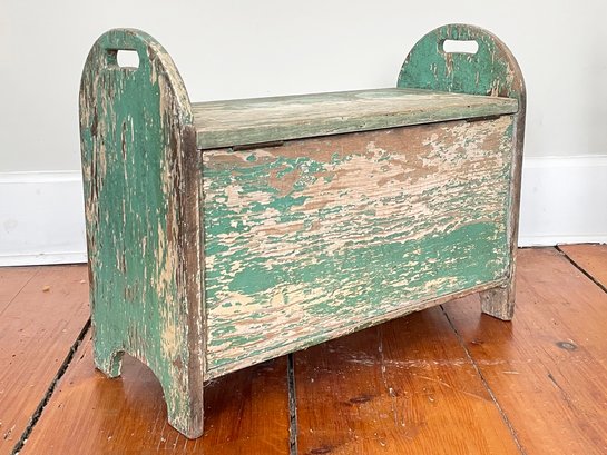 A Rustic Wood Storage Bench