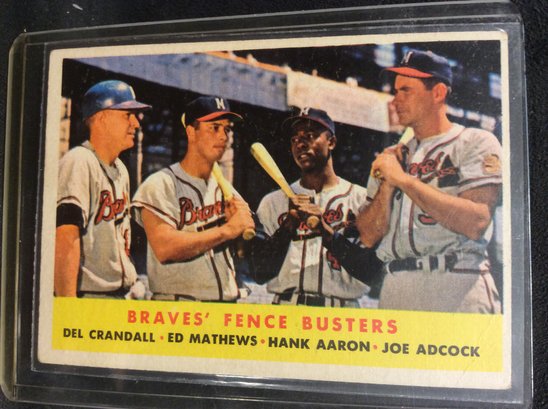 1958 Topps Braves' Fence Busters - Hank Aaron - Eddie Matthews - M