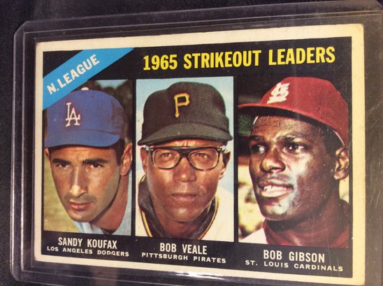 1966 Topps Strikeout Leaders Koufax - Gibson - M