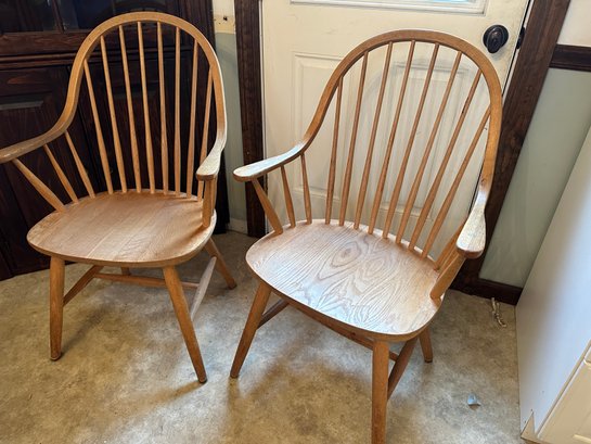 Pair Nice Solid Arm Chairs