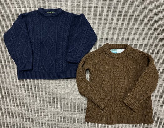 Two Child's Irish Knit Sweaters - Callan XL And John Molly