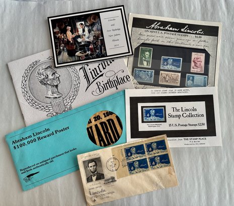 President Lincoln Stamps And Other Souvenir Pieces