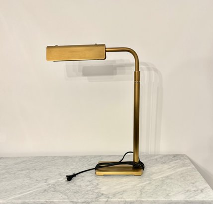A Restoration Hardware Huston Task Table / Desk Lamp - Burnished Brass Finish