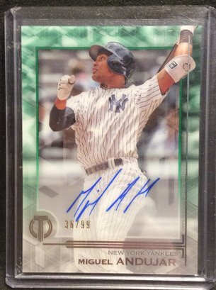 2019 Topps Tribute Miguel Andujar Autographed Card 36/99 - Yankees - M