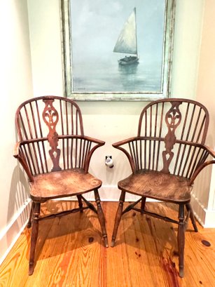 PAIR Beautiful Antique Windsor Chairs
