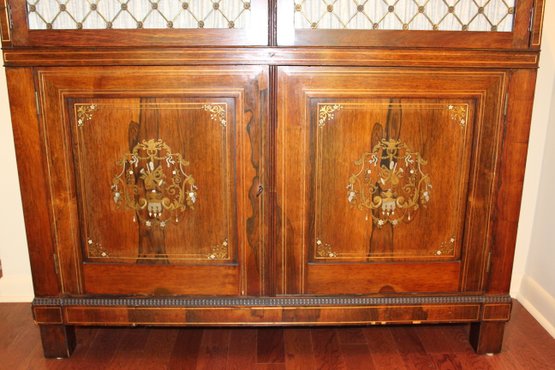 Antique Inlaid Mahogany Cabinet - Great Detail 50x12x50 Inches