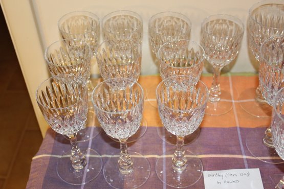 10 Wine Glasses Eardley By Hawkes Crystal