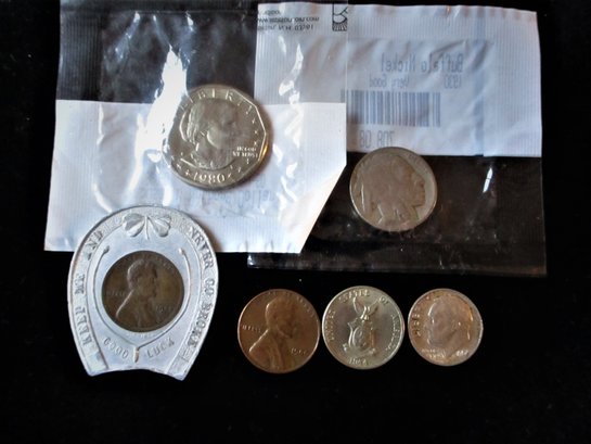 6 U.S. Coins Including Silver Dime