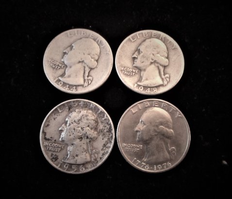4 U.S. Quarters, 3 Silver 1 Bicentennial