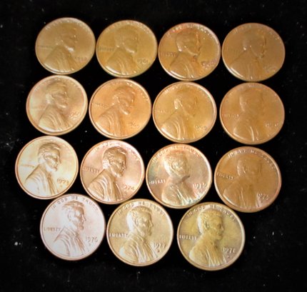 15 U.S. D Mint Mark Lincoln Pennies