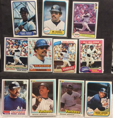 (11) Assorted Reggie Jackson Cards From 1979-1982 - M