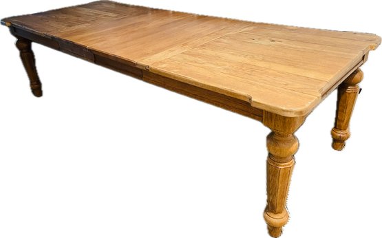 Plank Wood Farmhouse Table With Two Leaves