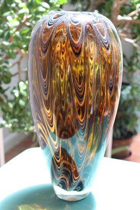 15 In Tall Art Glass Vase