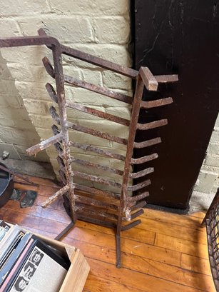 Large HEAVY Wrought Iron Fireplace Grate